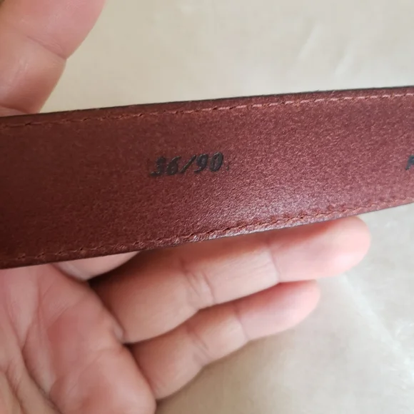 Men's brown leather belt - Picture 3 of 7